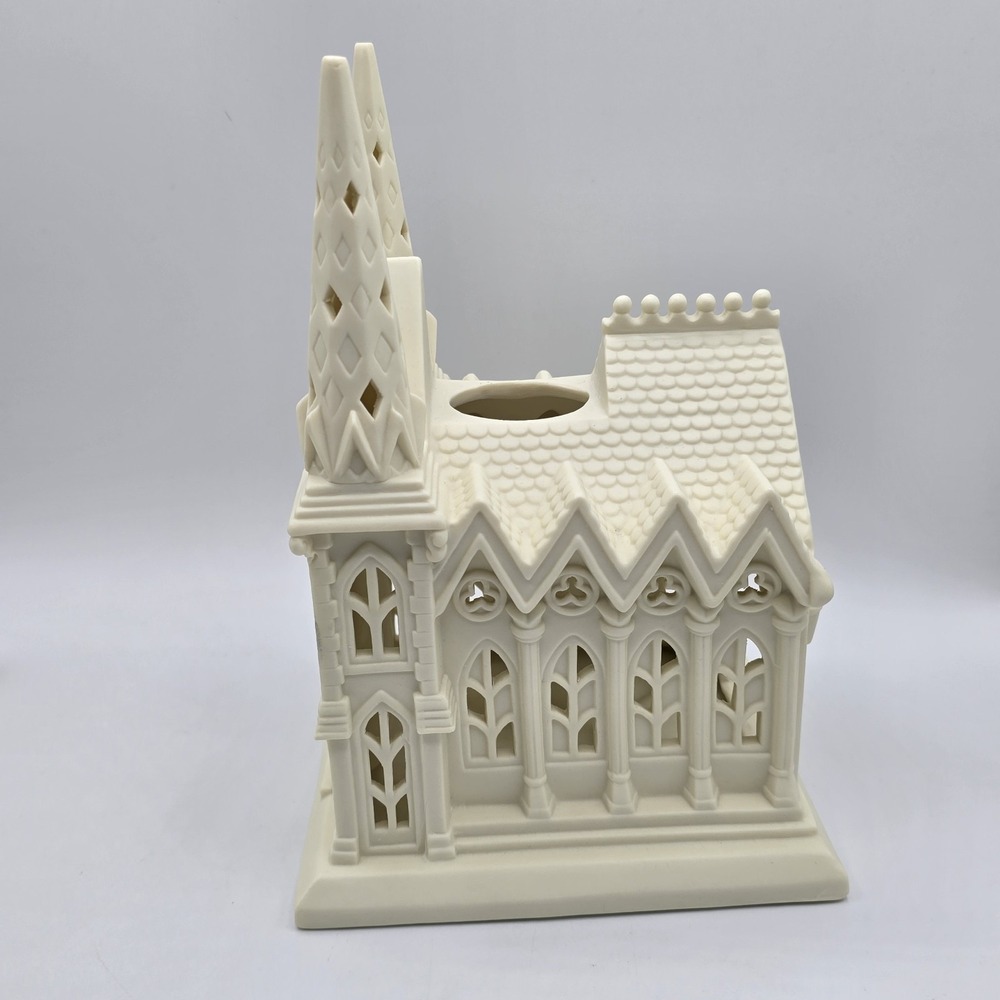 Stunning PartyLite Porcelain Bisque Cathedral Lights Tea LightHolder 97307 - Picture 4 of 13